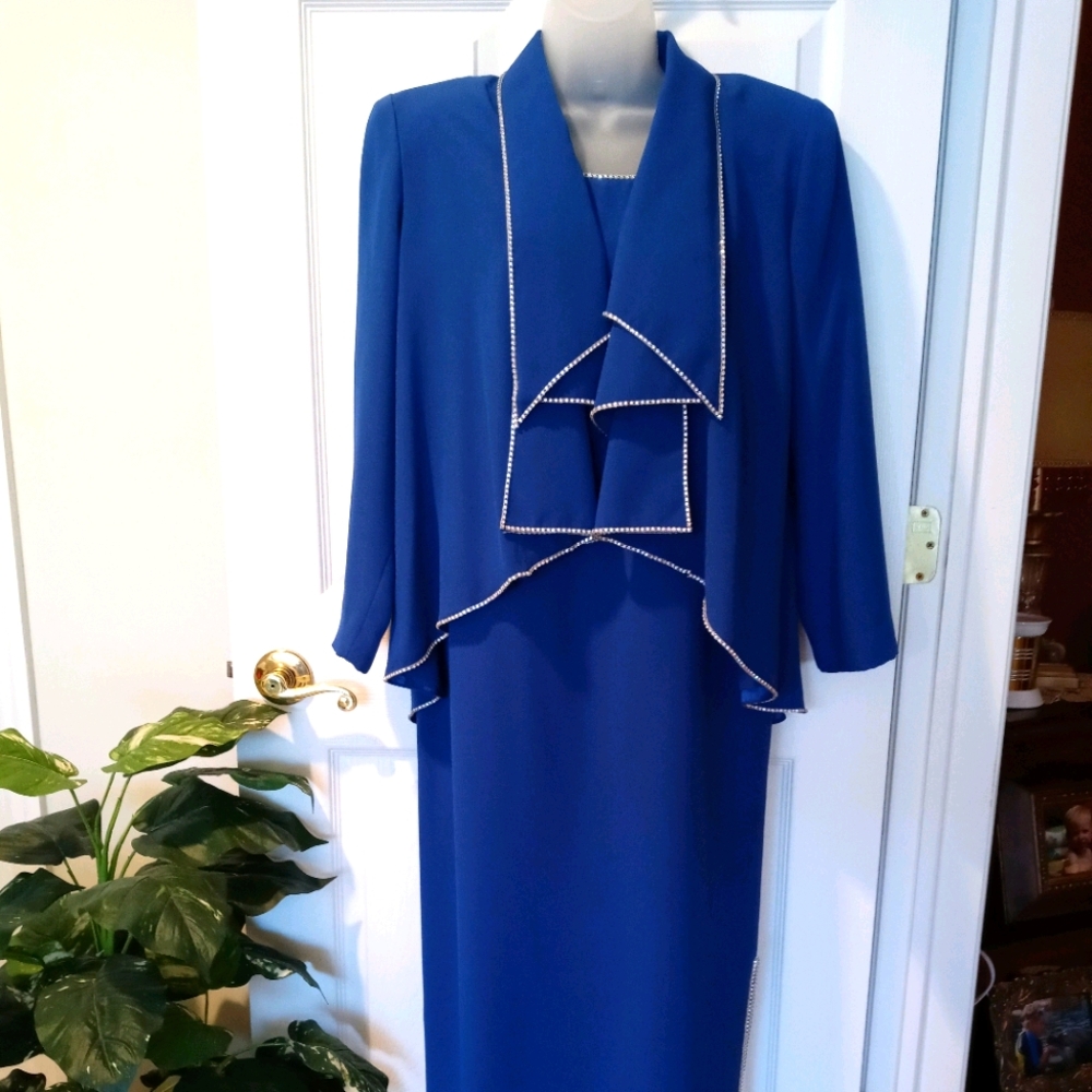 2 Piece Rhinestone Trimmed Gown & Jacket